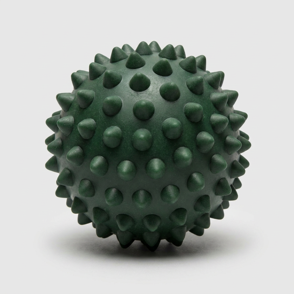 green firm spikey foot massage ball
